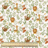 Printed Cotton INDIEN White / Forest Multicolored